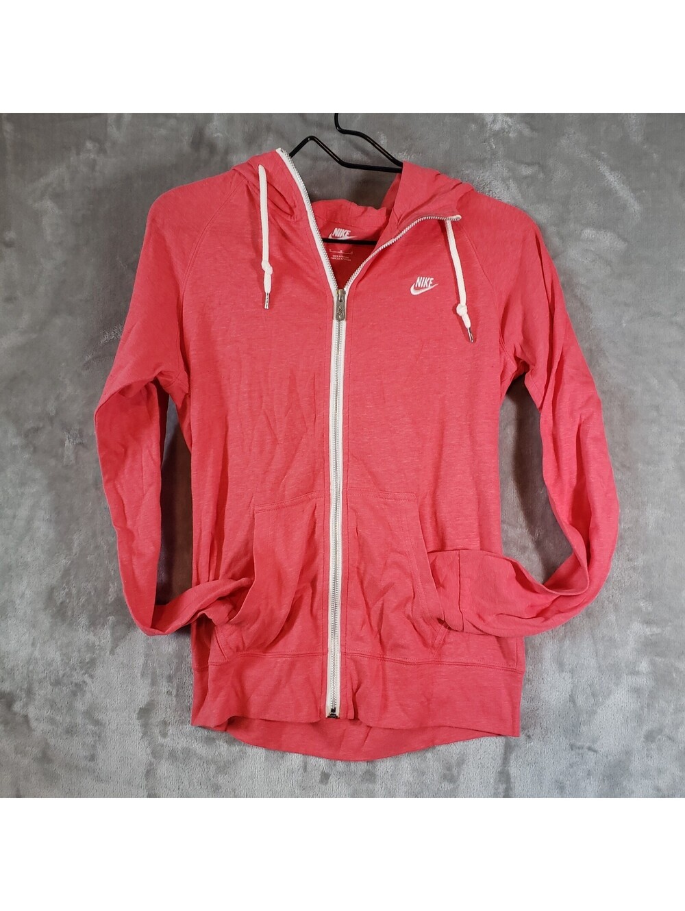 Nike Women's Pink Full Zip Hoodie Jacket Hooded Pockets Drawstring M 651503-685